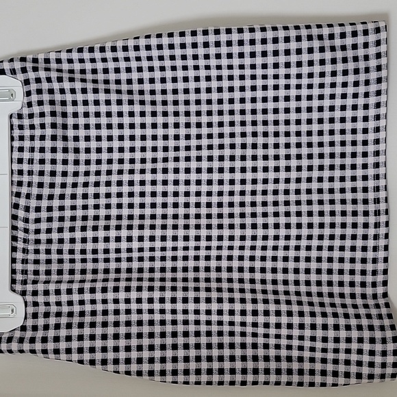 SHEIN Size S Black White Checkered Bodycon Mini Skirt, Exc. Used Condition - Picture 2 of 7